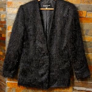 Sparkly Black Monster fur jacket